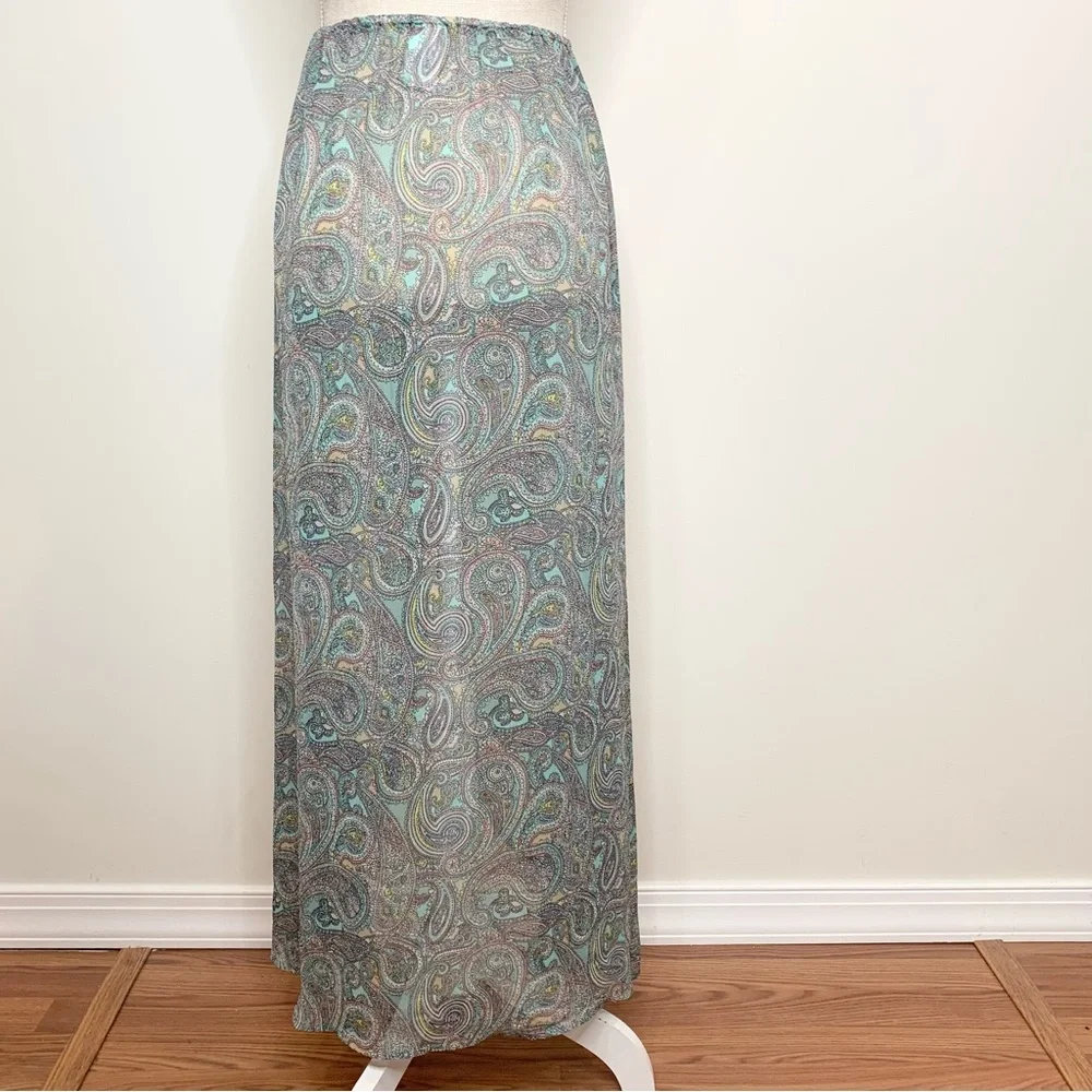 H&M Paisley Split Hem Cover Up Festival Maxi Skirt